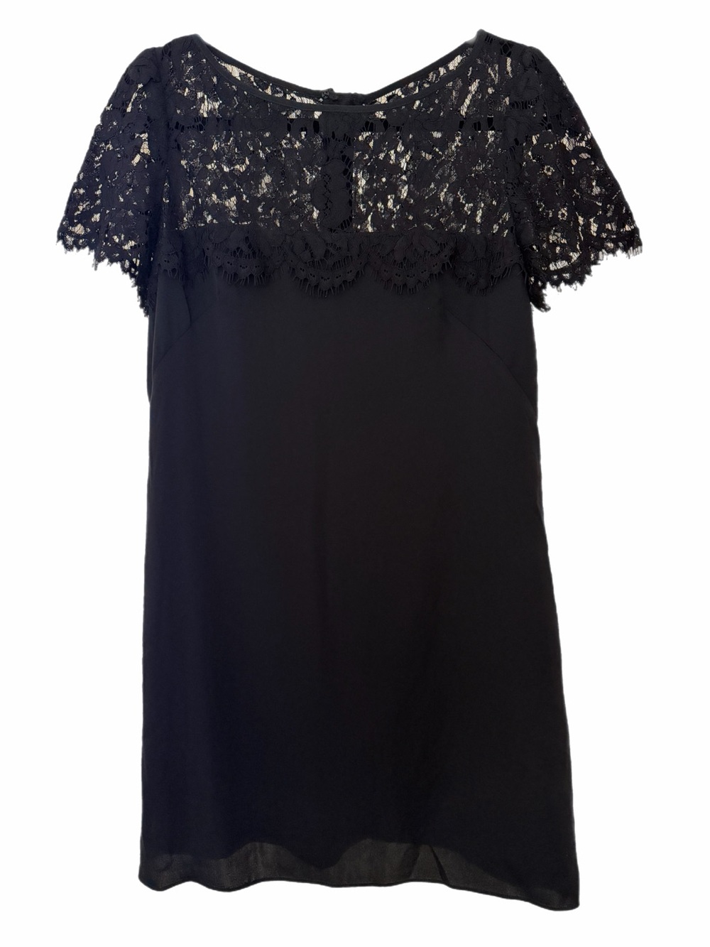 Milly Black Lace Yoke Shift Dress - Size 4